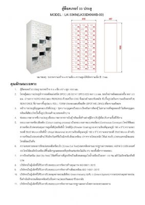 ตู้ล็อคเกอร์ 33 ประตู (เจาะช่อง) รุ่น LK33KP
