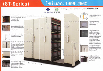 ตู้รางเลื่อนประหยัดพื้นที่ชนิดมือผลัก 4 ตู้ (2ตู้เดี่ยว 1 ตู่คู่) CPT-4
