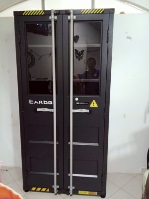 ตู้ทรงสูง 2 บานเปิดกระจกบน รุ่น CARGO