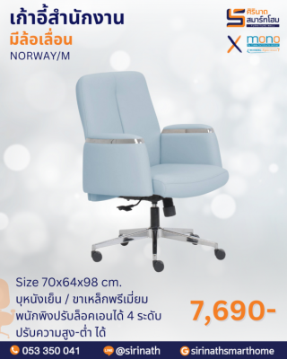 เก้าอี้สำนักงานพนักพิงต่ำ รุ่น NORWAY/M