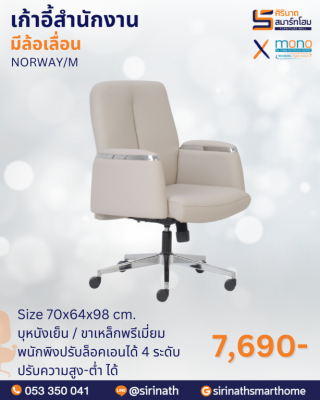 เก้าอี้สำนักงานพนักพิงต่ำ รุ่น NORWAY/M