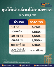 ชุดโต๊ะนักเรียนอนุบาลไม้ยางพารา