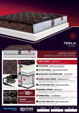 ที่นอนสปริงเสริมชั้นโฟมผสมยางพารา Tesla