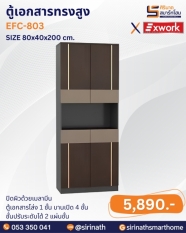 ตู้เอกสารไม้ 2 บานเปิด บน-ล่าง รุ่น EXWORK