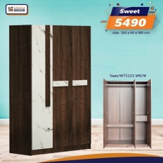 ตู้เสื้อผ้า 3 บานเปิด รุ่น Sweet
