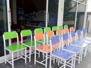 เก้าอี้นักเรียนระดับมัธยม แบบคละสี A41 ส่ง หจก.เจตวรรษ ต.แวง อ.โพนทอง จ.ร้อยเอ็ด