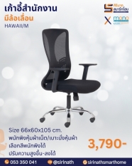 เก้าอี้สำนักงานเพื่อสุขภาพ (Ergonomic Chair) รุ่น HAWAII/M