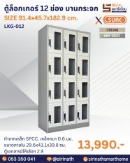ตู้ล็อคเกอร์ 12 ช่อง(มีกระจก) รุ่น LKG-012